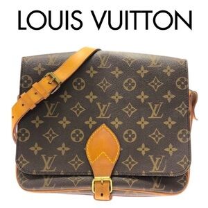 Louis Vuitton Cartouchiere Monogram MM Vintage LV Crossbody Messenger Bag/Pouch